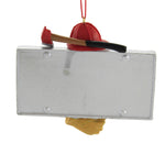 Holiday Ornament Firefighter Hero License Plate - - SBKGifts.com