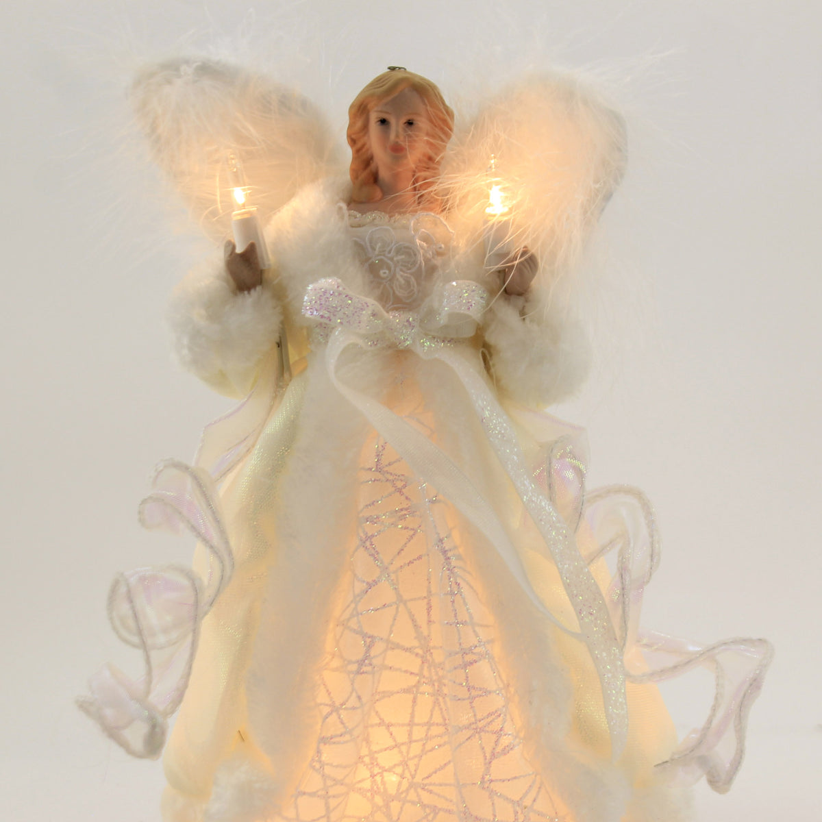 Tree Topper Finial Angel Tree Topper White - - SBKGifts.com