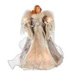 Christmas Silver/Gray Angel Tree Topper Fabric Lighted Stars Ul2223