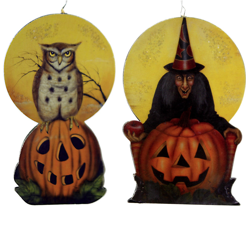 Holiday Ornament Witch/Owl Dummy Board Mdf Halloween Bb9357.