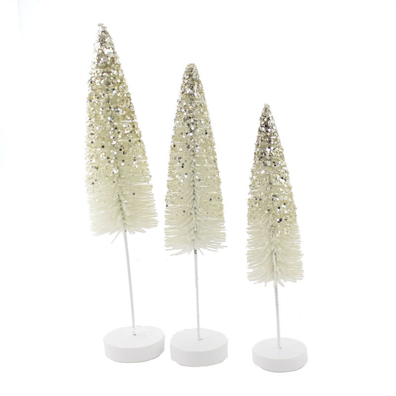 Christmas Platinum Bottle Brush Trees - - SBKGifts.com