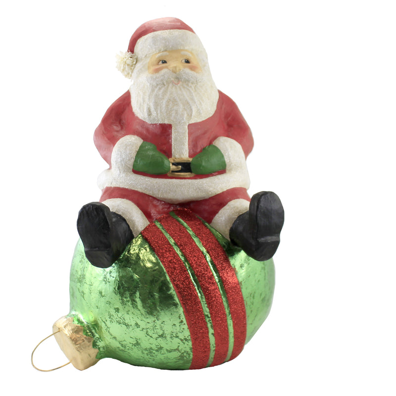 Christmas Jolly Santa On Bauble Paper Mache Claus Ornament Home Decor Tj9509 (51582)