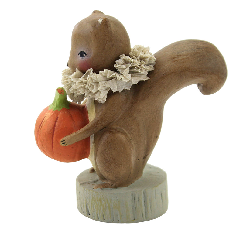 Fall Squirrel Holding Pumpkin - - SBKGifts.com