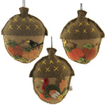 Holiday Ornament Acorn Applique Fabric Fall Thanksgiving Pumpkins Rl8247