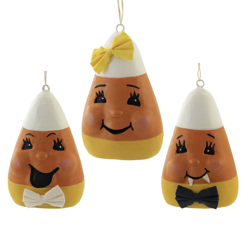 Silly Candy Corn - Three Ornaments 3.5 Inch, Polyresin - Halloween Fangs Tf0149 (51609)
