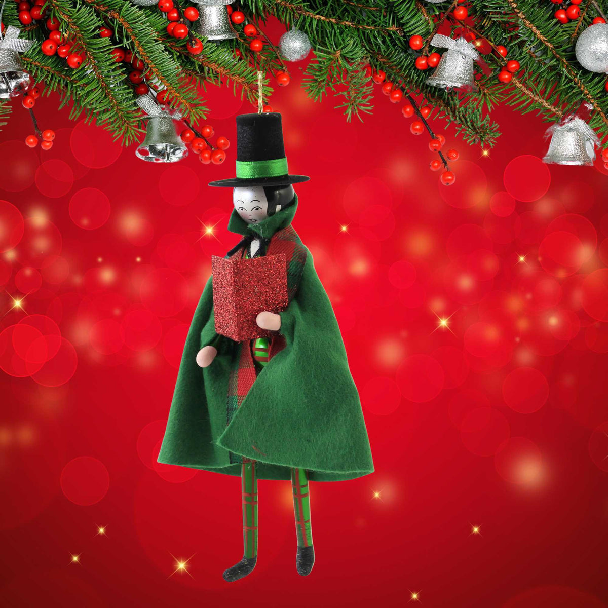 De Carlini Italian Ornaments Caroling Man - - SBKGifts.com