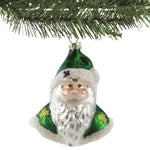 Holiday Ornament Irish Santa Head Glass Ornament - - SBKGifts.com