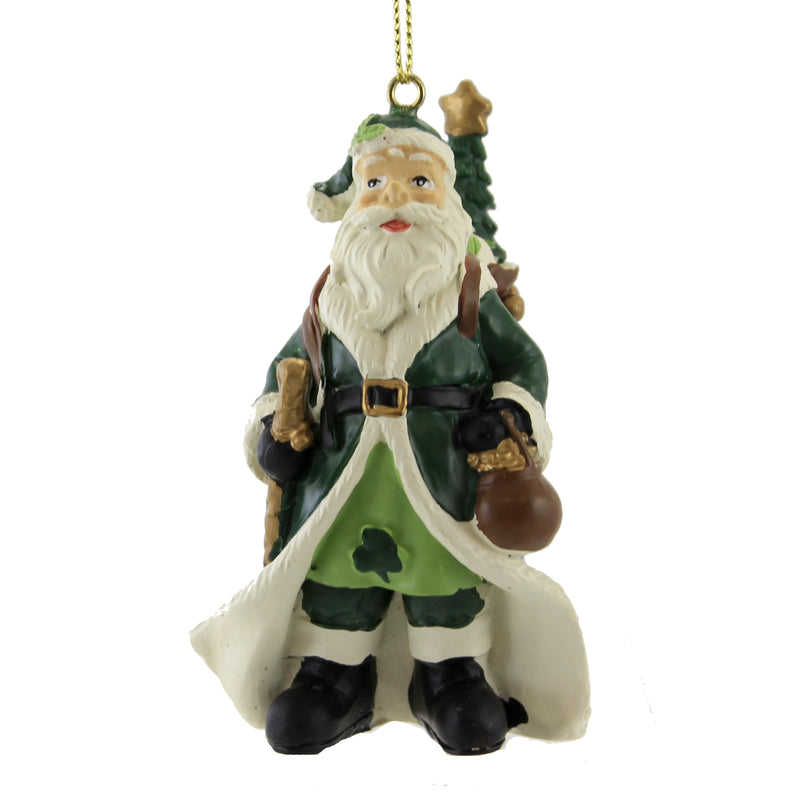 Holiday Ornament Irish Santa Ornament Claus Shamrock Tree Woodland Orn74806