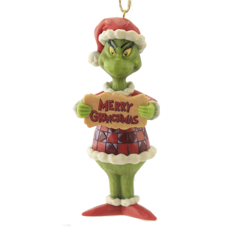 Jim Shore Grinch Merry Grinchmas Ornament - One Ornament 5 Inch, Resin - Christmas Dr Seuss 6009532 (51689)