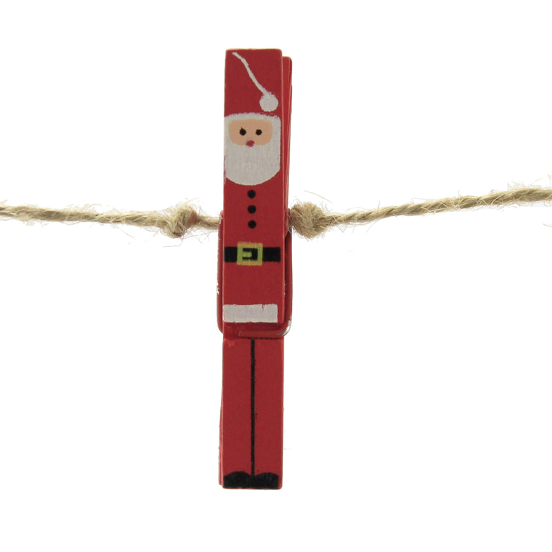 Christmas Santa Clothespin Garland - - SBKGifts.com