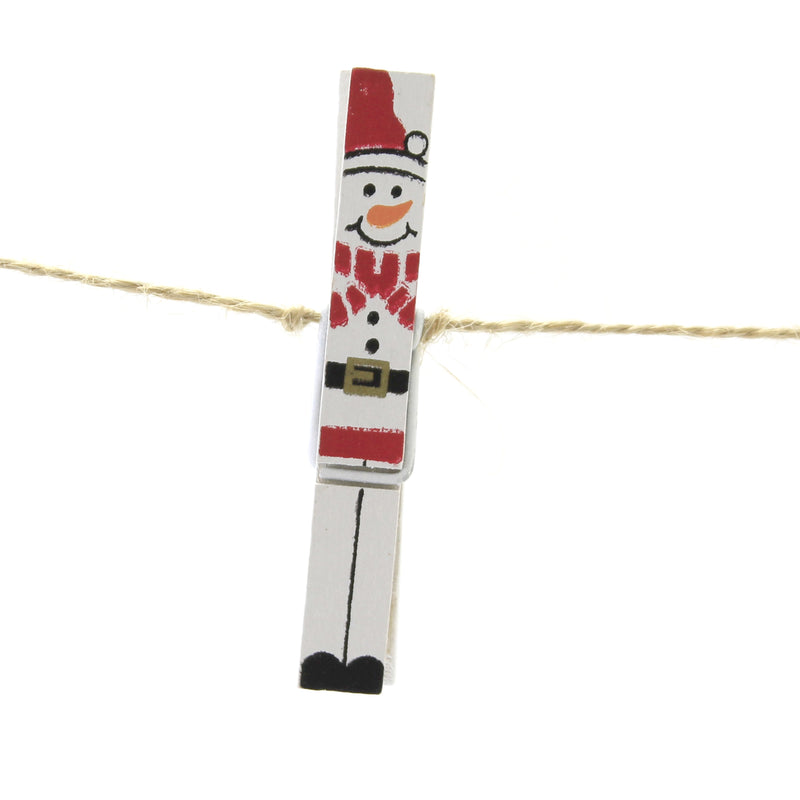 Christmas Snowman Clothespin Garland - - SBKGifts.com