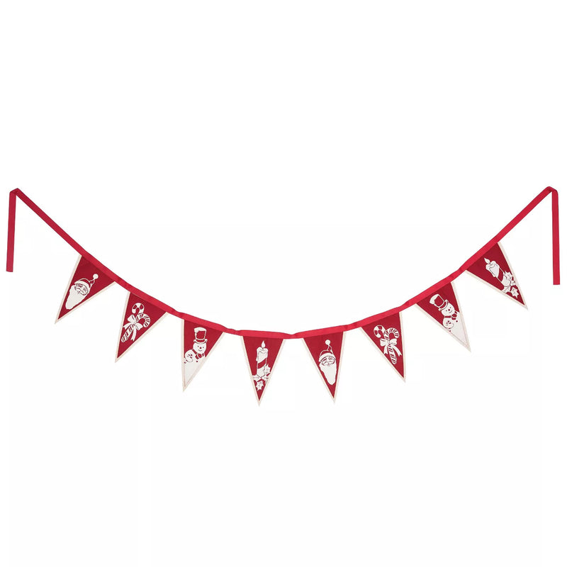 Christmas Vintage Christmas Banner Cotton Santa Snow Hanging Gar74633