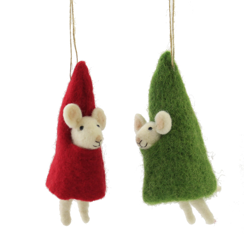 Holiday Ornament Mouse In Tree Ornament - - SBKGifts.com