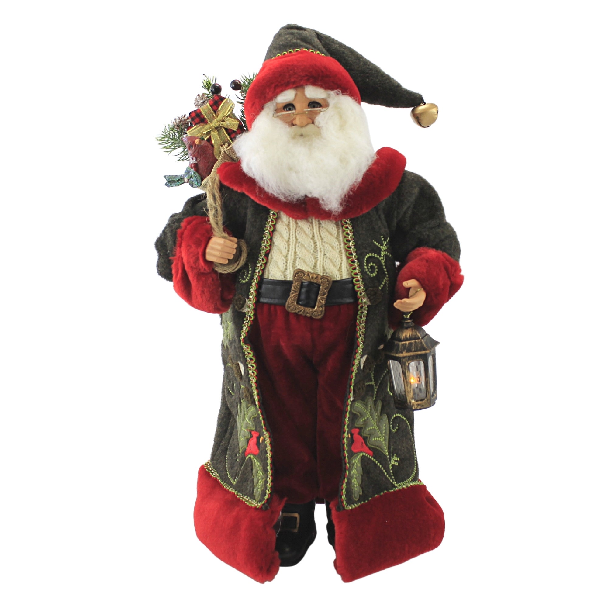 Christmas Woodland Santa Polyresin Lighted Cardinal Cc2059