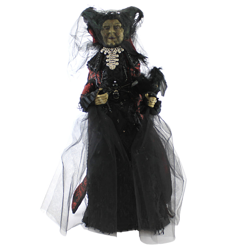 Halloween Black Widow Witch Polyresin Crow Spider Wart Ha2615
