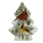 Christmas Cardinals Pre-Lit Jar - One Lit Figurine 8.5 Inch, Glass - Birds Lights Indoor Winter Bcc0263 (51860)