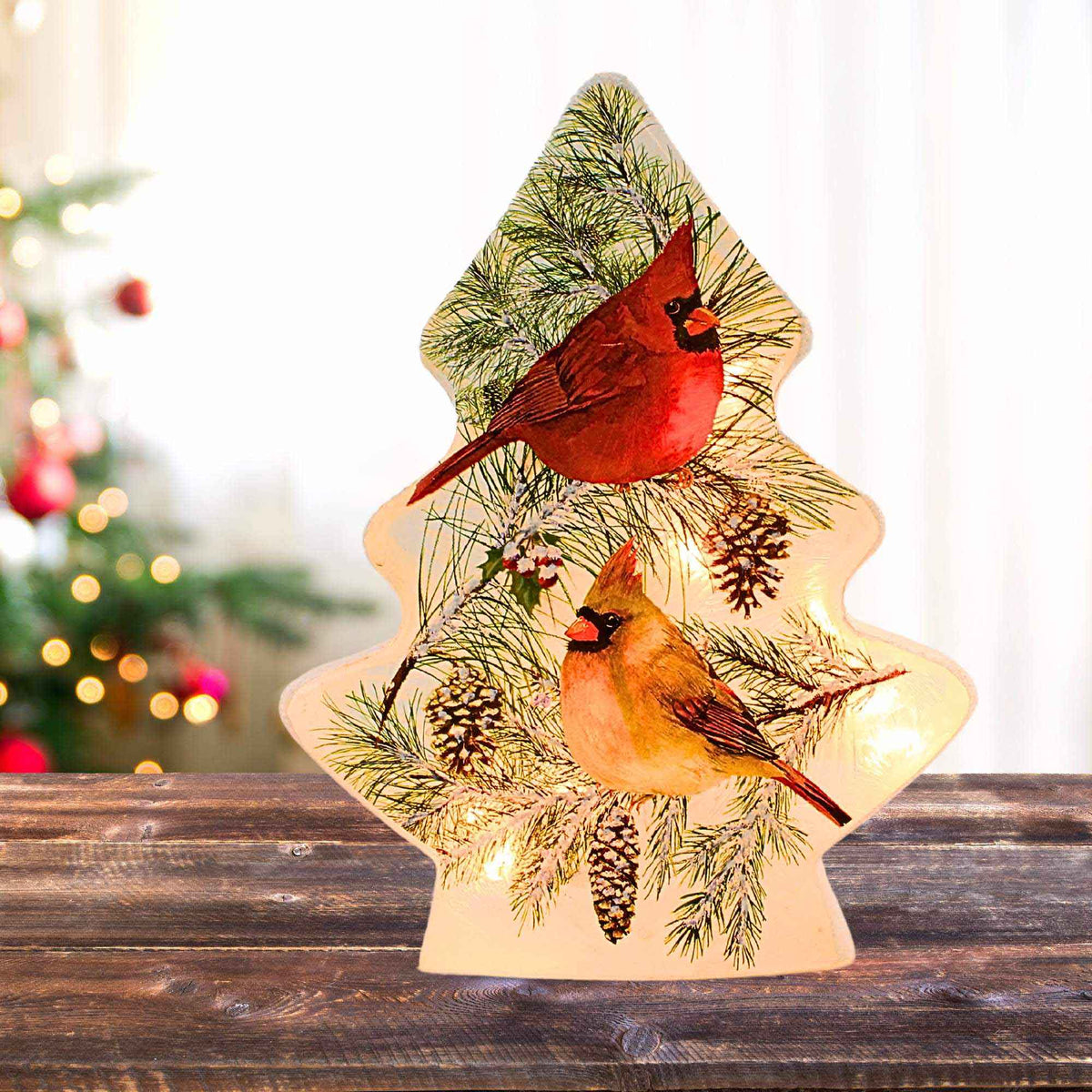 Stony Creek Christmas Cardinals Pre-Lit Jar - - SBKGifts.com