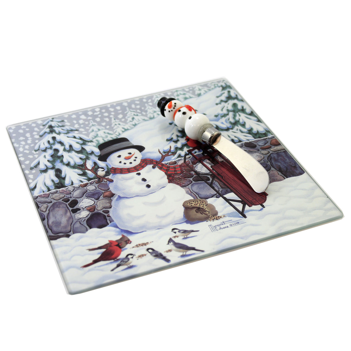 Tabletop Stonewall Snowman Cheese Board - - SBKGifts.com