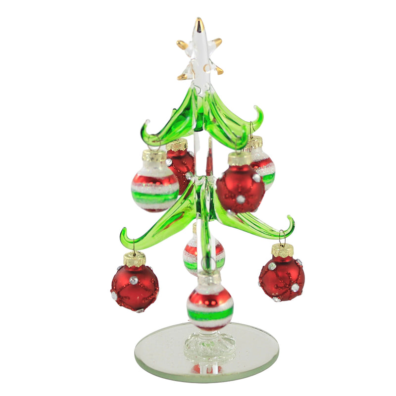 Christmas Green Tree With 8 Ornaments - - SBKGifts.com