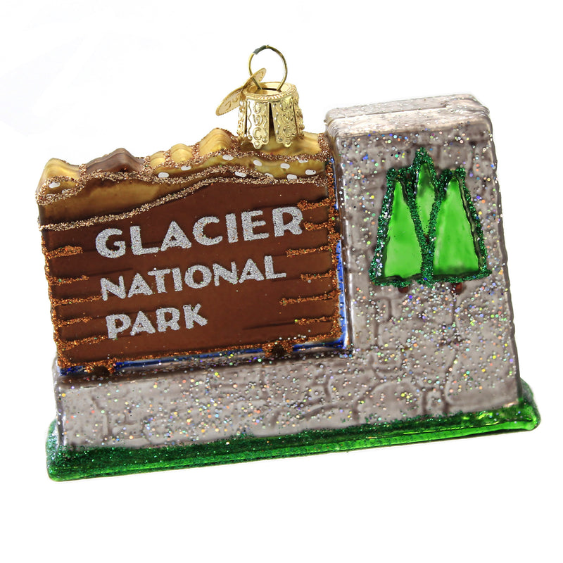Old World Christmas 3.0 Inches Tall Glacier National Park. Glass Montana Wildlife Lakes 36174.