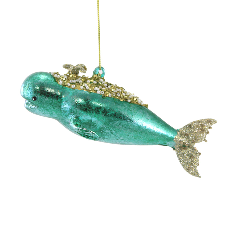 Pearl Bay Whale - One Ornament 2 Inch, Glass - Marine Life 6003956 (51945)