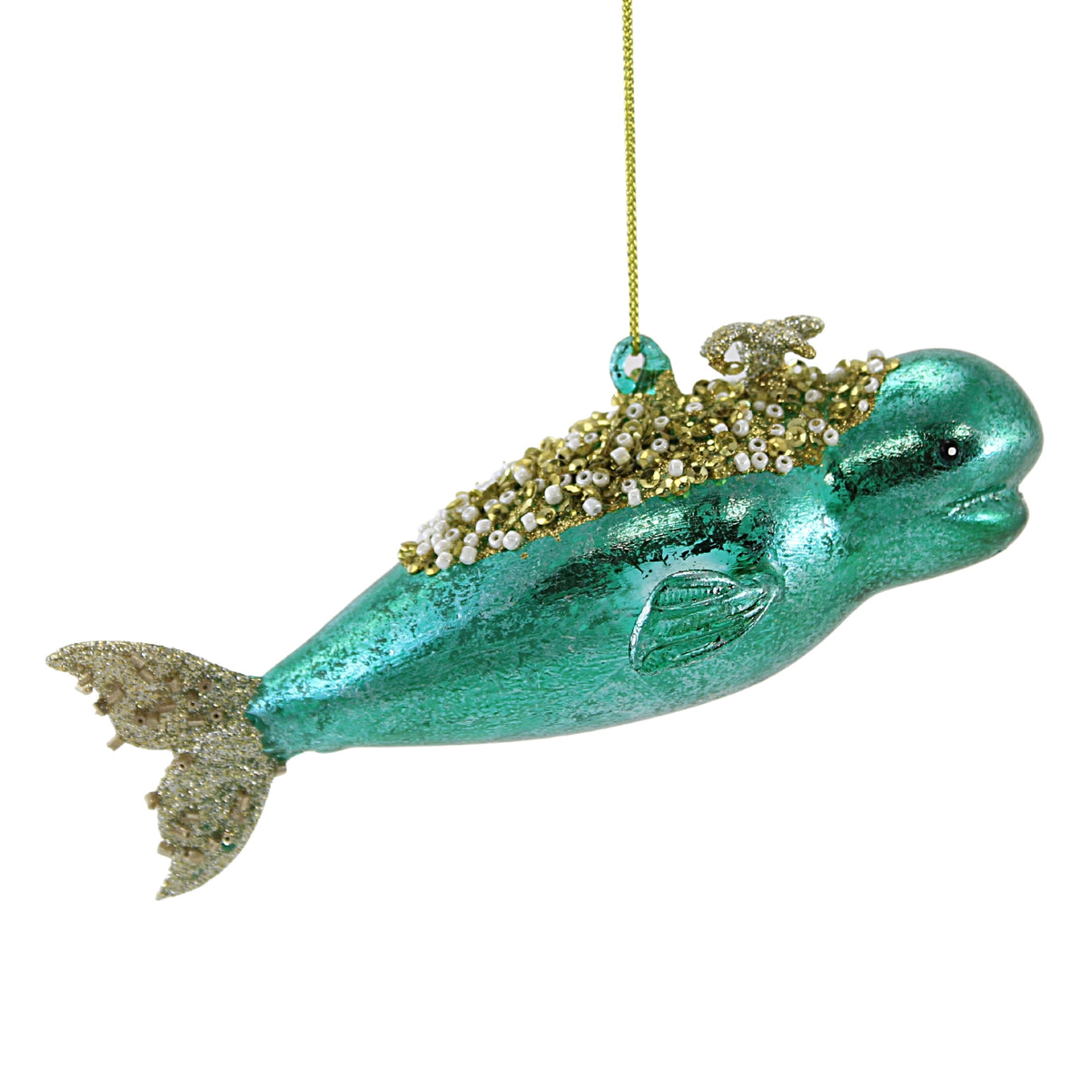 Holiday Ornament Pearl Bay Whale - - SBKGifts.com