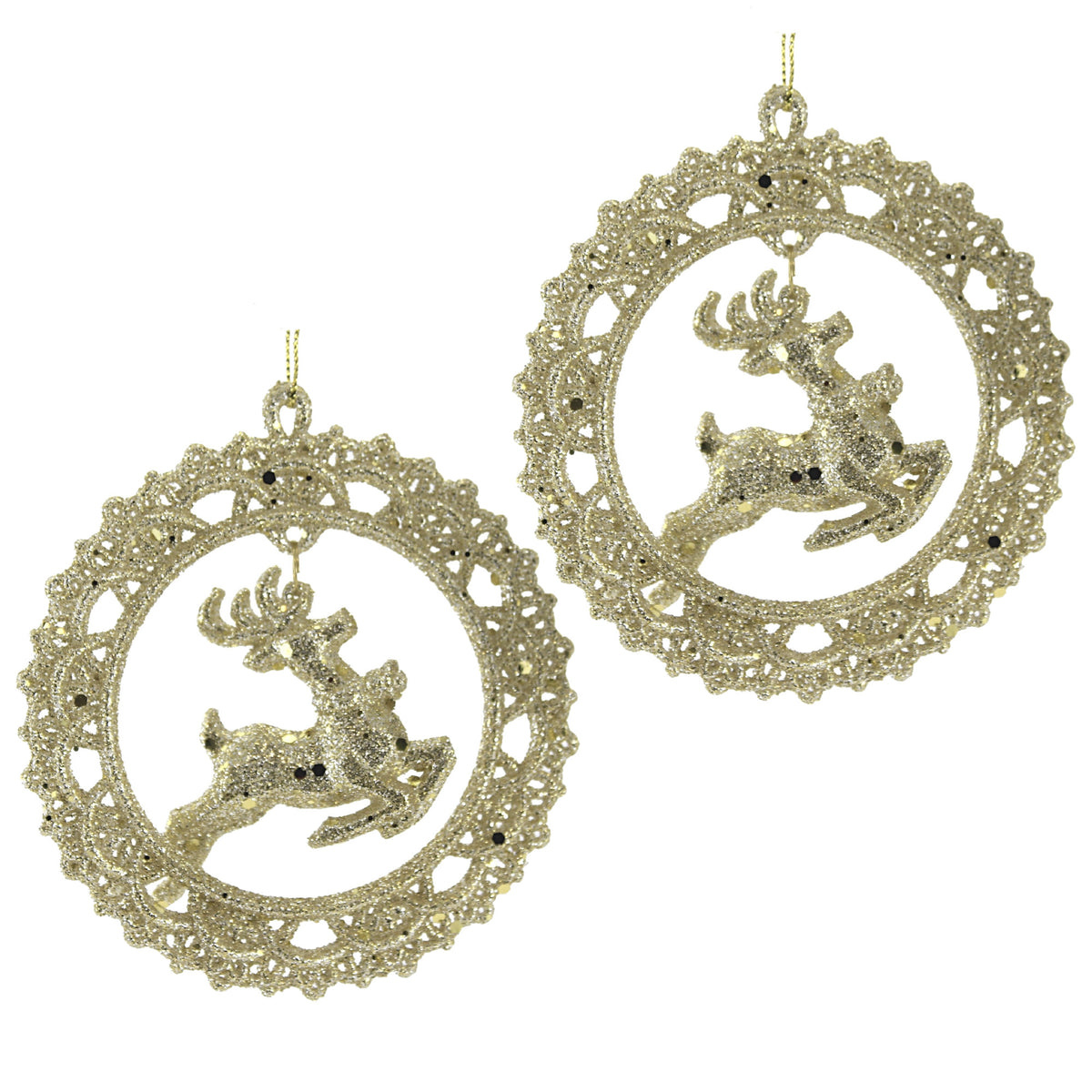 (51947) Deer In Wreath Set/2