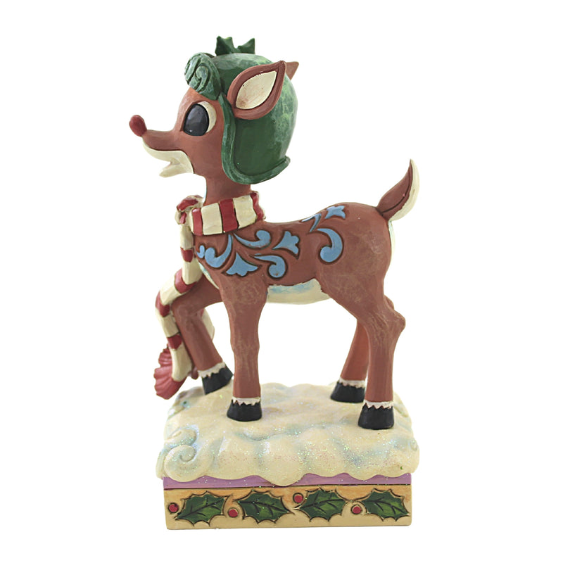 Jim Shore Rudolph In Aviator Hat/Scarf Flying Red-Nosed Reindeer 6009111 (51950)