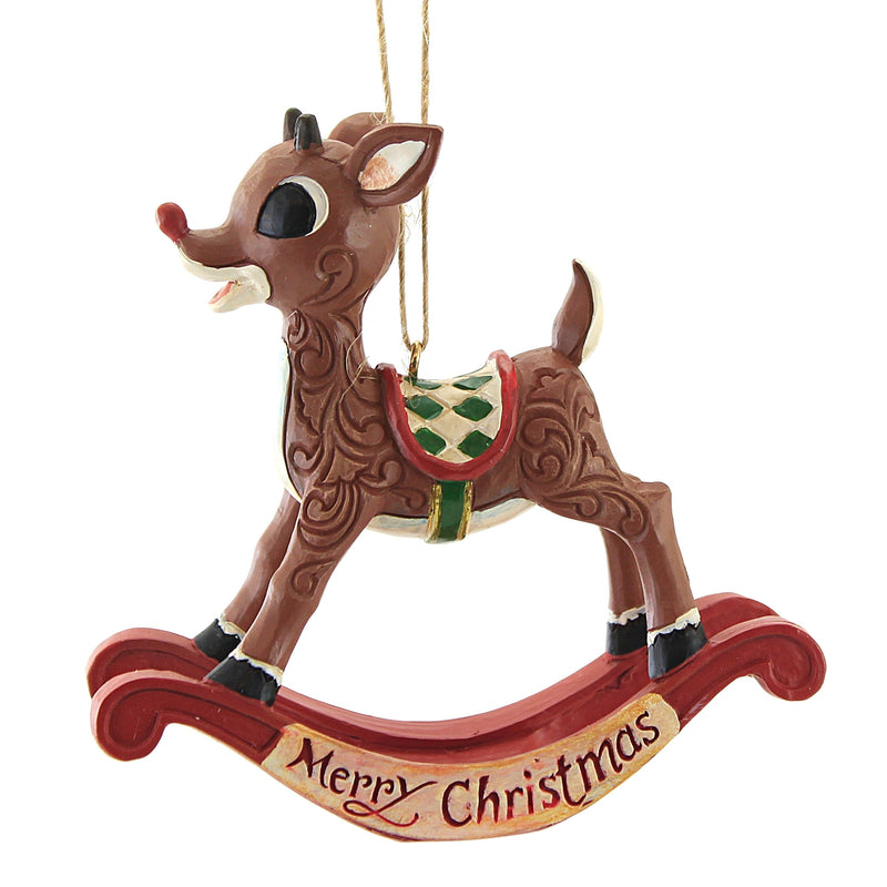 Rudolph As A Rocking Horse - One Ornament 3.5 Inch, Polyresin - Red-Nosed Reindeer 6009114 (51951)