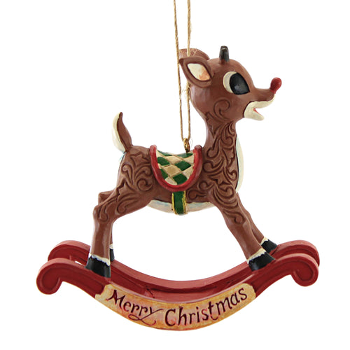 Jim Shore Rudolph As A Rocking Horse - - SBKGifts.com