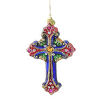 Huras Colorful Blessings Glass Ornament Relgious Cross K726