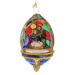 Huras Stained Glass Nativity Dome Glass Ornament Religious Christmas S776