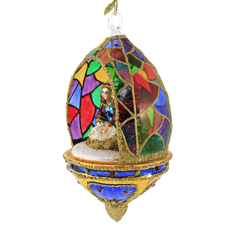 Huras Stained Glass Nativity Dome - - SBKGifts.com