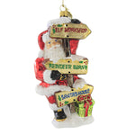 Huras North Pole Tour Guide Glass Ornament Santa Sign S504