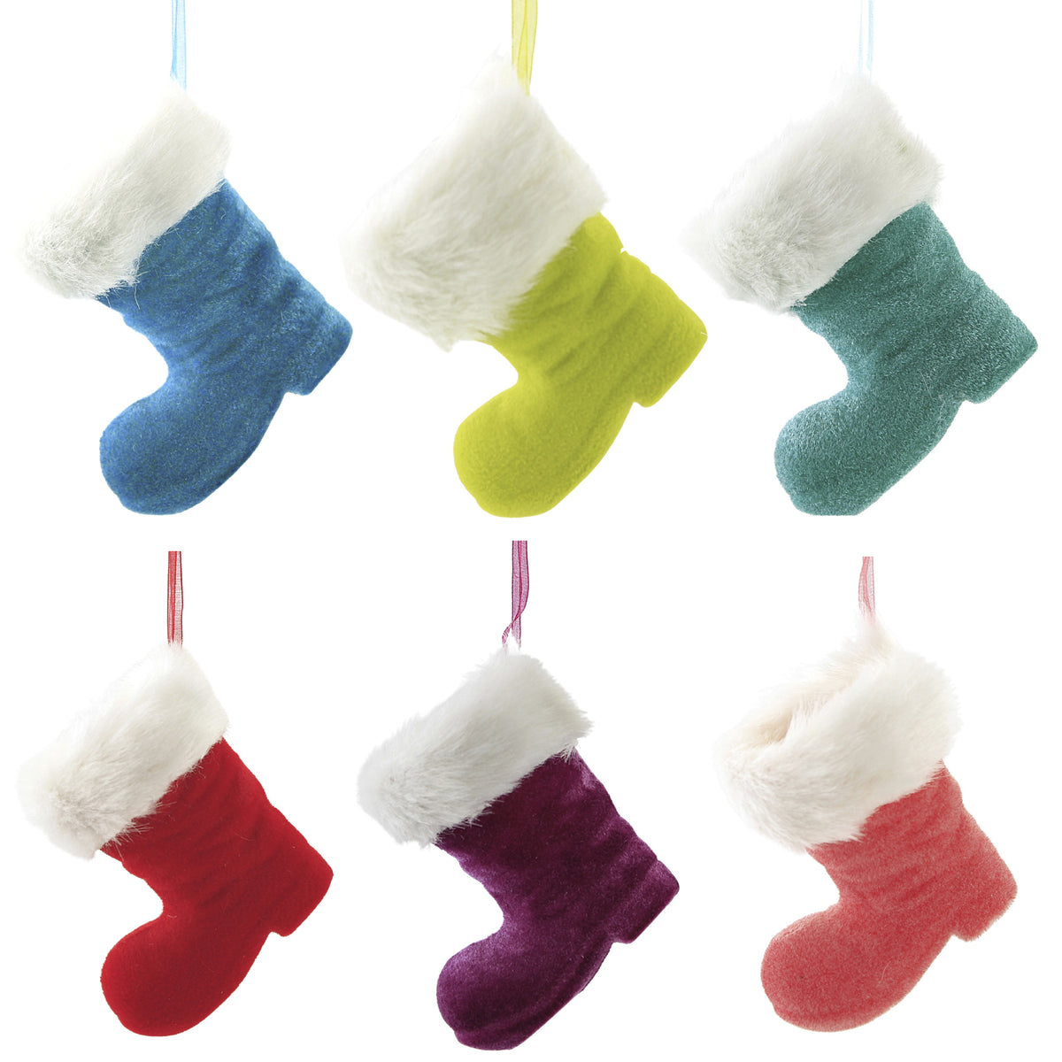 (52024) Assorted Flocked Boot Ornament