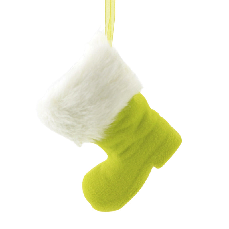 Christmas Assorted Flocked Boot Ornament - - SBKGifts.com