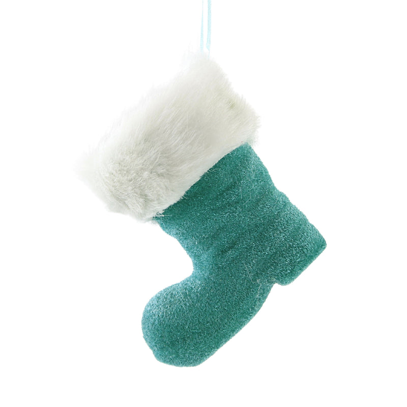 Christmas Assorted Flocked Boot Ornament - - SBKGifts.com