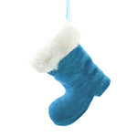 Christmas Assorted Flocked Boot Ornament Plastic Christmas Santa Shoe Wh0065 (52024)