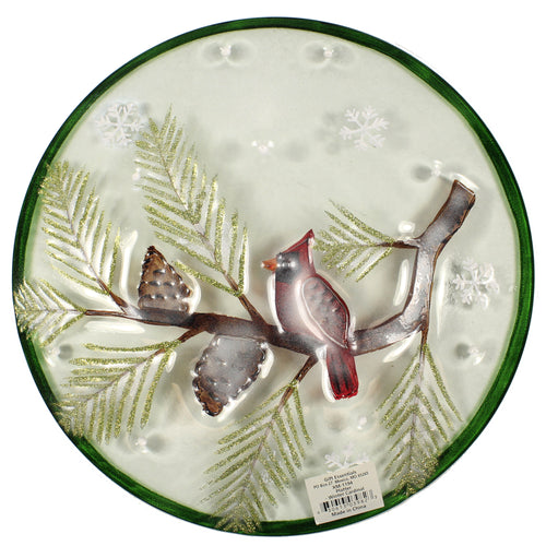 Tabletop Winter Cardinal Platter - - SBKGifts.com