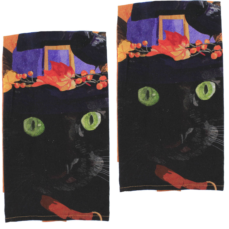 Witch Cat Mose Towel - 2 Towels 26 Inch, Cotton - Halloween Fall C86171663 (52073)