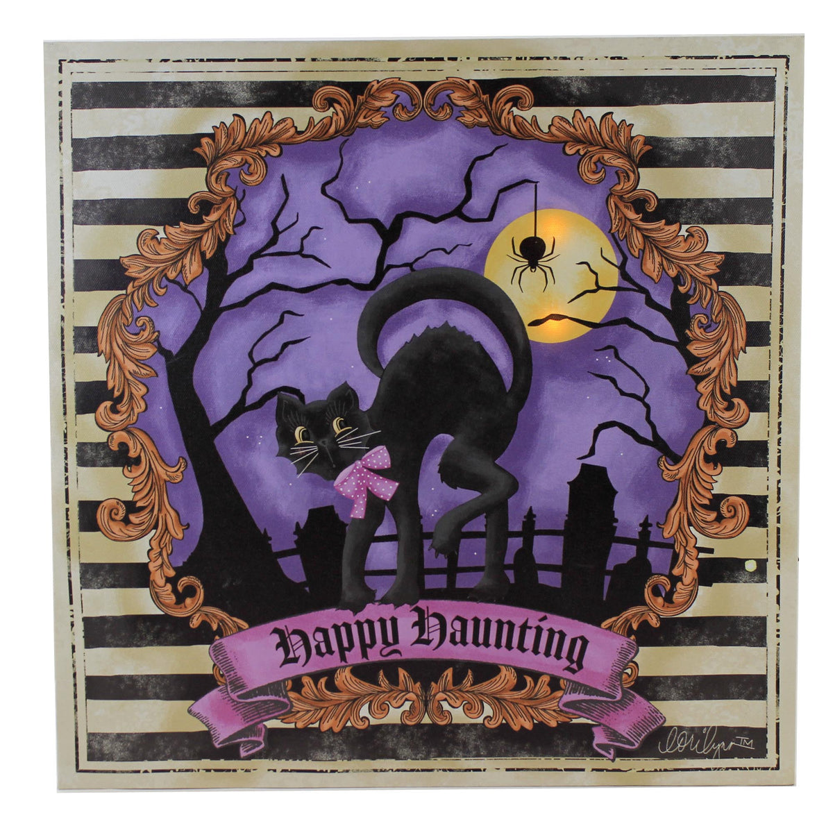 (52076) Happy Haunting Cat Led Wall Art
