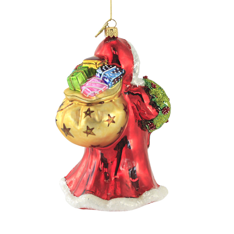 Huras Santa W/  Poinsettia Wreath - - SBKGifts.com