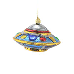 Huras Multi-Colored Ufo Glass Ornament Space Alien Nasa Ship S468