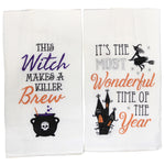 Decorative Towel Flying Witch And Her Brew Towel Kitchen Decor Halloween 86171509.10 (52129)