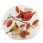 Stony Creek Cardinal With Aspen Small Glass Glass Lit Light Fall Birds Bca1261
