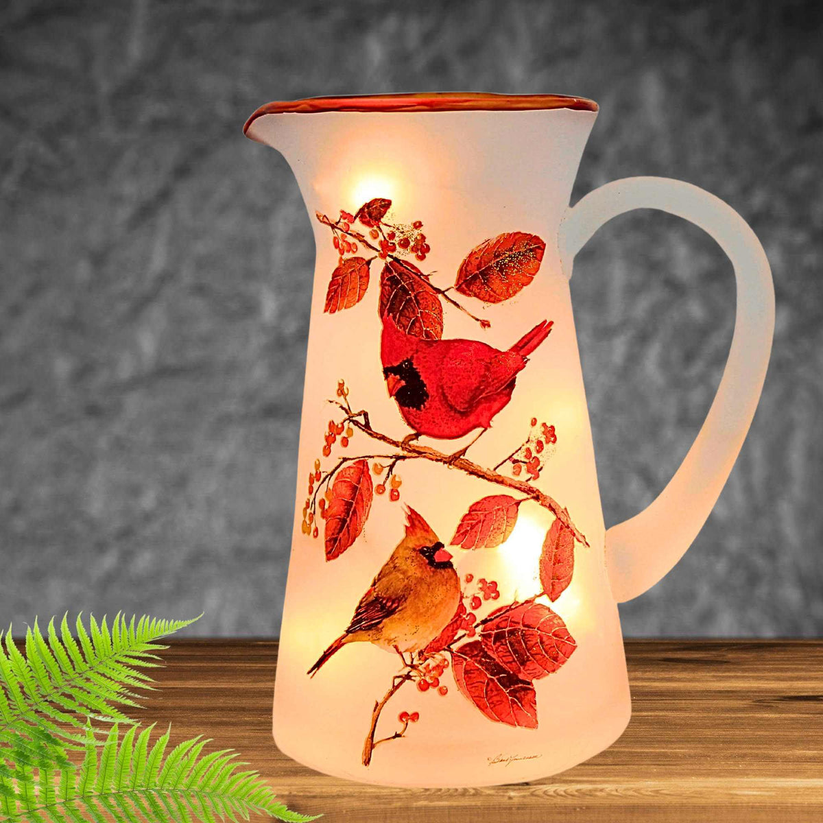 Stony Creek Cardinal With Aspen Pitcher - - SBKGifts.com