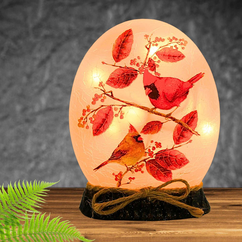 Stony Creek Cardinal W/ Aspen Lit Orb Base - - SBKGifts.com