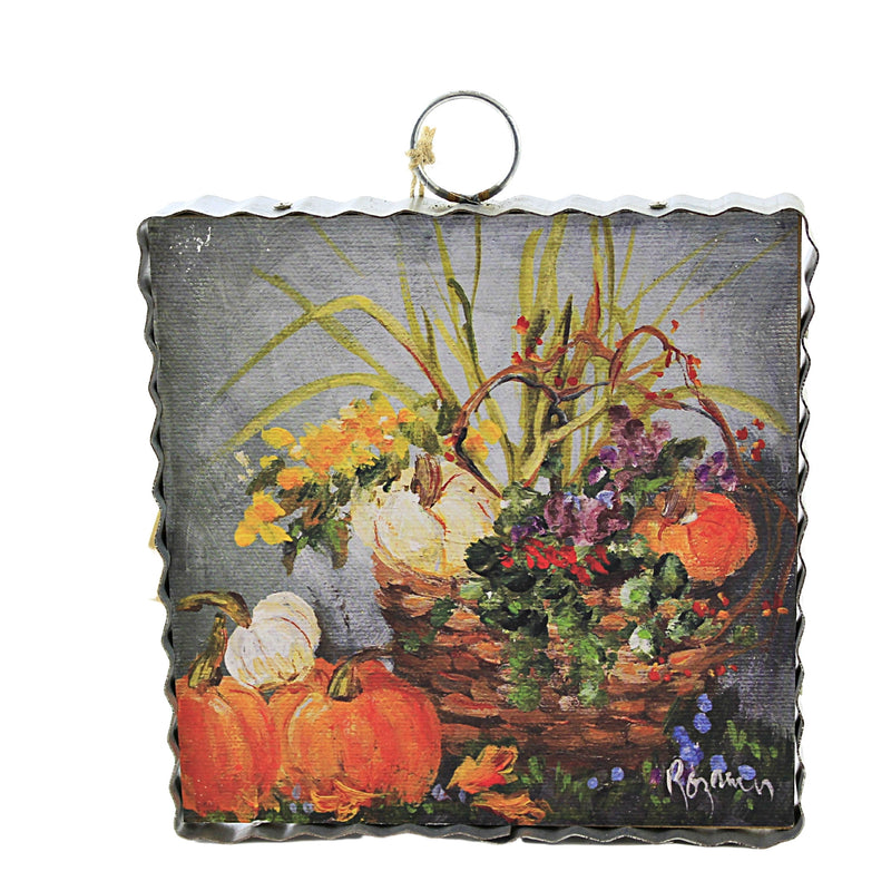 Fall Rozie's Fall Basket Wood Pumpkins Autumn F21081 (52157)