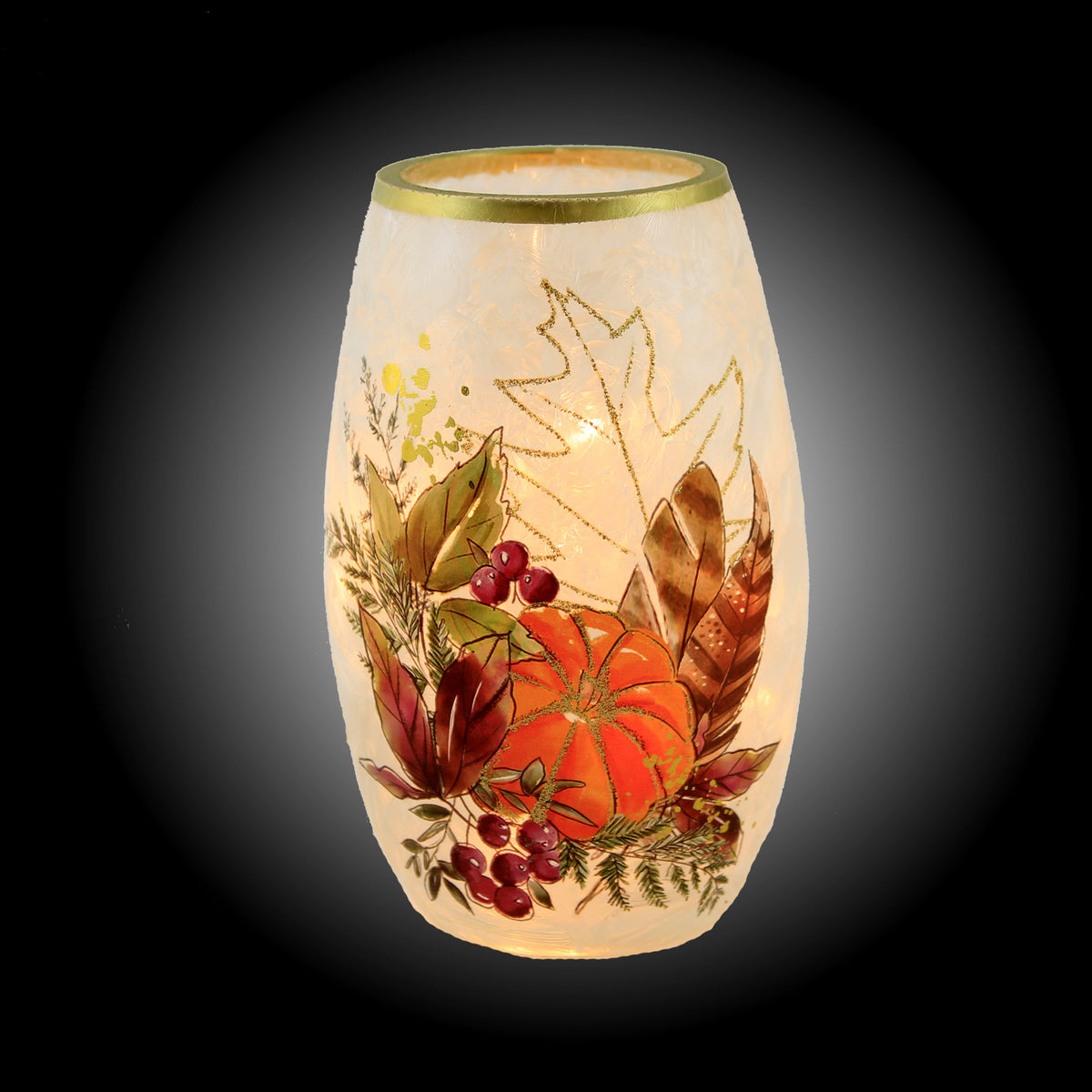 Stony Creek Fall Foliage Lit Small Vase - - SBKGifts.com