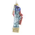 Huras Statue Of Liberty Glass Ornament Patroitic Rwb Freedom S737 (52218)